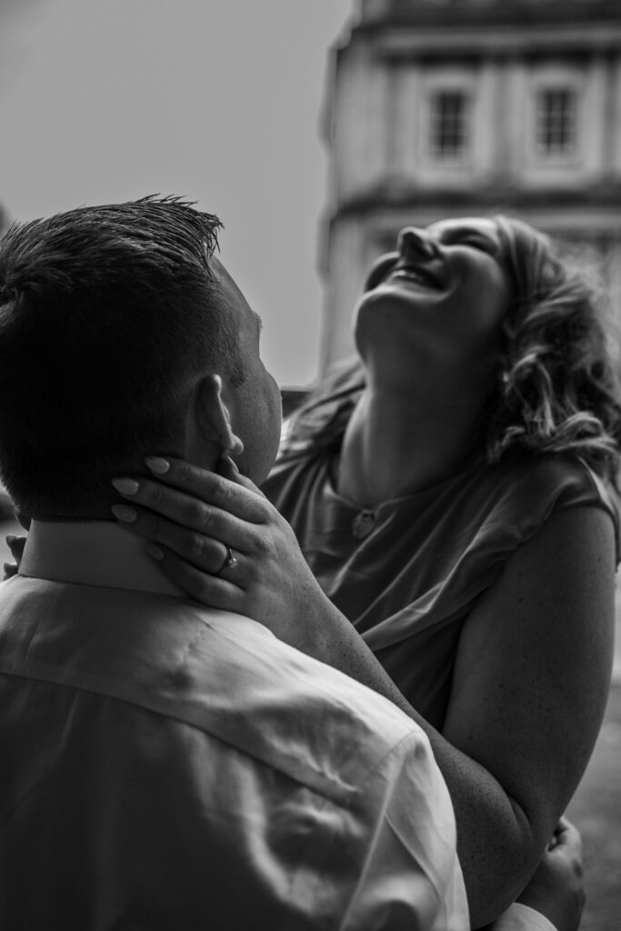 a couple during a proposal photoshoot