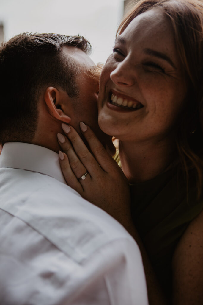 a couple during an engagement photoshoot