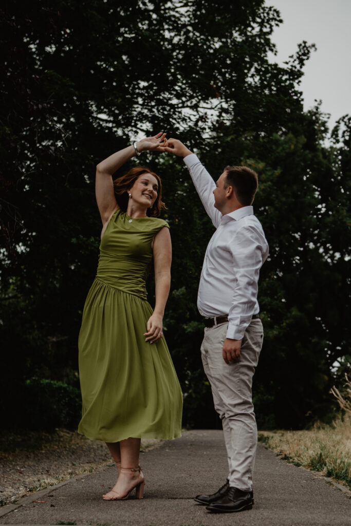 a couple during an engagement photoshoot