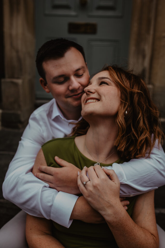 a couple during an engagement photoshoot